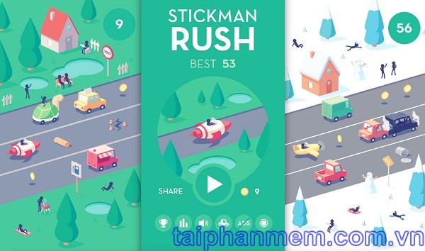 Stickman Rush cho Android Game người que đua xe